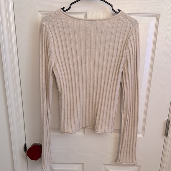 Mango Beige Ribbed Long Sleeve Top - Picture 4 of 4